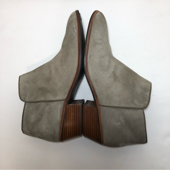 Sam Edelman Leather Suede Petty Zipper Tan grayish Putty Ankle Booties  10M - Picture 10 of 15
